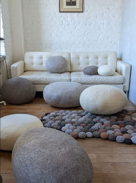 Felt Rug-Felt Pebble Design Rug-Felt Rocks-Free Shipping