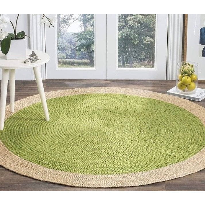 Yellow Gold Jute Round Rug Jute Area Rug Hand Made Natural Jute Rug Bohemian Yoga Eco friendly Rugs Hallway Rug